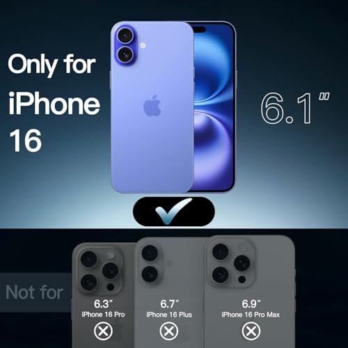Image of VONZEE Microfiber Logo Cut Cover Compatible with iPhone 16 Case, Liquid Silicone Full Body 4-Layer Protective Cover, Shockproof Case with High Raised Camera Lips, Slim Durable Phone Case, Mist Blue