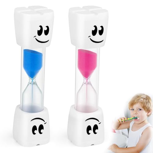 2 Piezas Reloj de Arena 2 Minutos Rosa y Azul, Temporizador de Arena para Cocina, Oficina, Juegos y Gestión del Tiempo