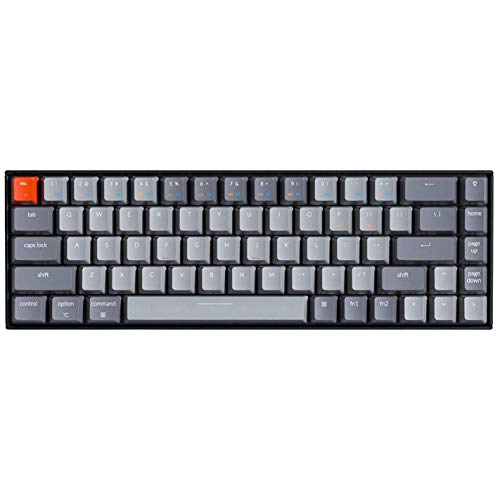 Image of Keychron K6 65% Compact Wireless Mechanical Keyboard for Mac, Hot-swappable White Backlight, Bluetooth, Multitasking, Type-C Wired Gaming Keyboard for Windows with Gateron Red Switch