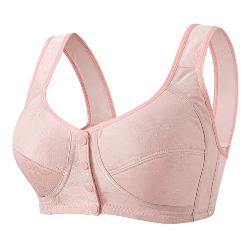 Sujetador push up sin aros para mujer, cómodo, fuerte sujeción, elegante, con bordes ondulados, sujetador seductor, sin costuras, moldeador ligero para el día a día, Rosa claro., M