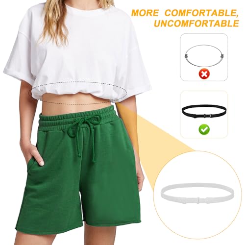 2 Uds Bando de Ajuste de Camisa para Camisas, Banda Elástica para Top Corto para Mujeres, Cambia el Estilo de Tus Blusas (Negro + Blanco)