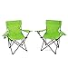 Produktbild SONLEX 2er Set Angelstuhl mit Armlehne, Getränkehalter und Tragetasche, bis 120 kg belastbar, stabiles Metallgestänge, faltbar, leicht, hellgrün