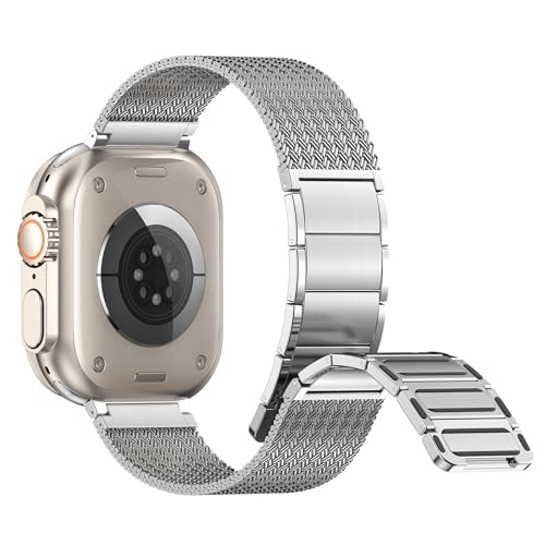 Limque Magnetic Watch Band Compatible with Apple Watch 38mm 40mm 41mm 42mm 44mm 45mm 49mm, Braided Replacement Metal Bands for iwatch Series Ultra SE 9 8 7 6 5 4 3 2 1, Women & Men Watch Strap for iWatch