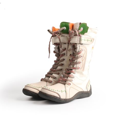 TMA EYES Women's Leather Casual Mid-Calf Boots Fashion Non-slip and Patchwork With Handstitching upper Boots3