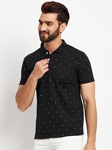Image of Men's Cotton Half Sleeves Printed Polo T-shirt-POLO105