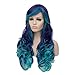 OYIXU Blue Ombre Highlights 75cm 29.5