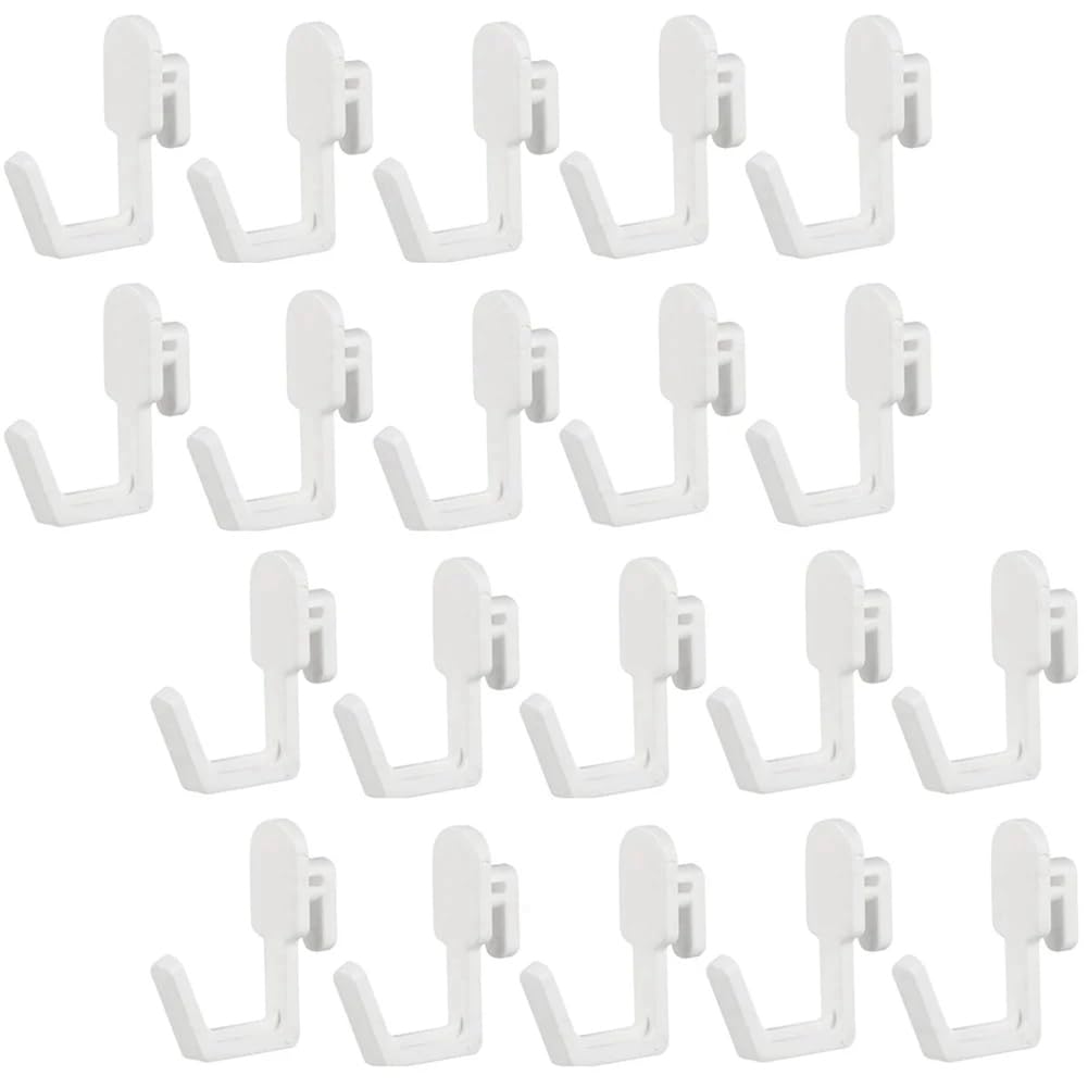 CTRLZS 24Pcs Pegboard Hooks J Shape Pegboard Hook Peg Board Tool Organizer Replacement, White