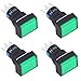 Boutons poussoirs légers, interrupteur à bouton poussoir carré ABS + laiton ignifuge 12 V 25 pièces pour boîte de distribution(vert)