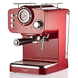 Espressomaschine Siebträger | Kaffeemaschine mit Siebträger | Espresso Milchaufschäumer | Siebträgermaschine klein | für 2 Tassen | 1,25 l Wassertank | 15 bar | MY4052