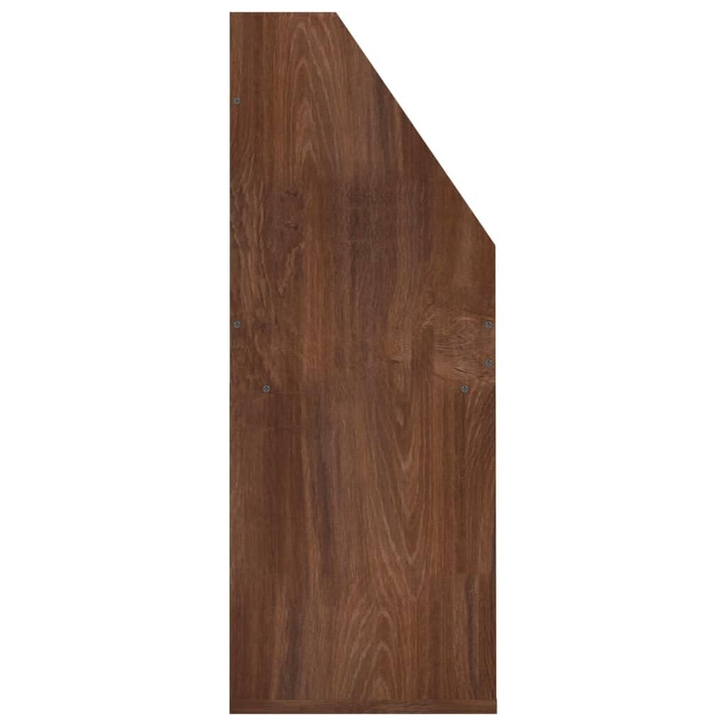 Uchwyt na czasopisma brązowy dąb 71x30x78,5 cm | Solidne drewno konstrukcyjne, 3 przegródki, 2 otwarte półki, przechowywanie książek i pudełek składanych
