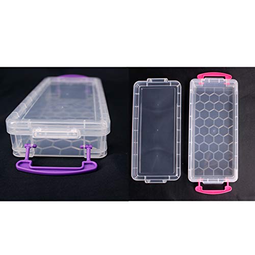 Suituts 6 Pack Clear Large Capacity Plastic Storage Box/Storage Case, Brush Painting Pencil Storage Box, Office Supplies Organizer Storage Box For Crayons, Markers (8.5X3.9X1.6 Inch) #TOP5