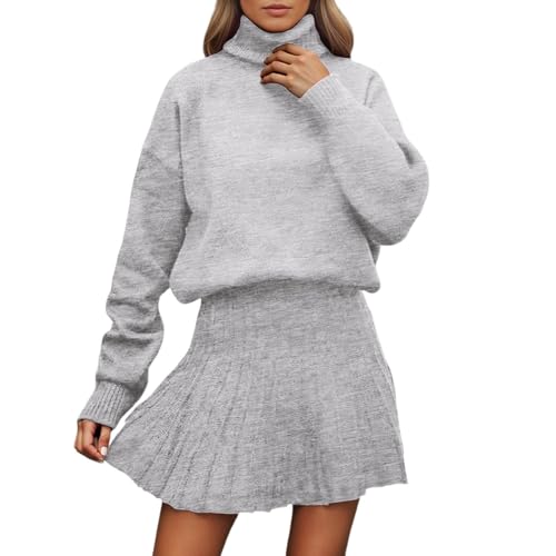 Robe en tricot col haut pour vos sorties d'automne décontractées