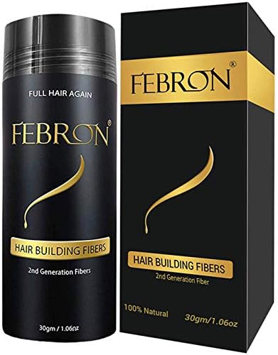 FEBRON Hair Fibers For Thinning Hair LIGHT BROWN Giant 30G For Women & Men Hair Loss Concealer Hair Powder Volumizing Based 100% Undetectable & Natural - Bald Spots Filler