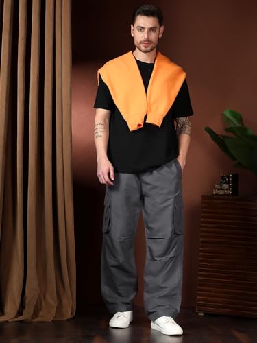 Image of KOTTY Men's Urban Style Relaxed Cargo Pants with Stylish Pockets and All-Day Comfort