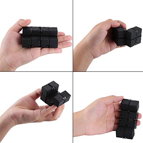 Open Up To Love Infinity Cube Fidget Toy Hand Killing Time Prime Infinite Cube For Add, Adhd, Anxiety, And Autism Adult(Silicone Black) #TOP2