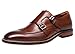 Produktbild SAINTS BASE Double Monk Schuhe Herren Leder Classic Buckle Strap Slip On Wingtip Lässige Hochzeitsschuhe Müßiggänger Brown 43 EU