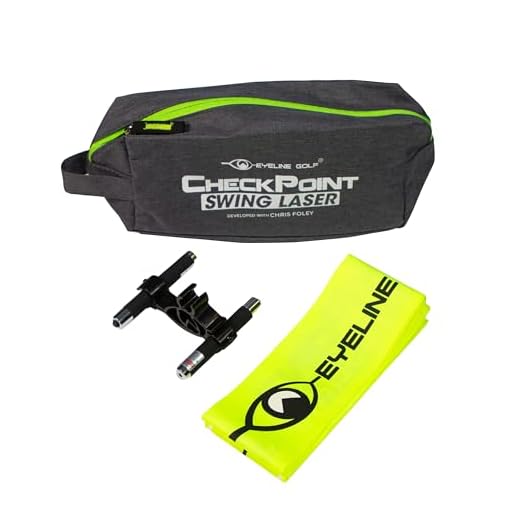 EyeLine Golf Check Point Swing Laser System - Fix Your Slice, Perfect Golf Swing Trainer with Dual Lasers for Any Club, Enhance Swing Path & Plane, Indoor/Outdoor Use