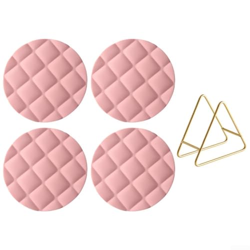 Mejora la cena con manteles individuales redondos de silicona, juego de 4 protectores antideslizantes resistentes al calor (rojo claro, 16 cm)