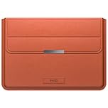 INVZI Laptop Sleeve 13"/14" PU Leather Case for MacBook Air, MacBook Pro M1/M2 2018-2022 and Other Ultra-Thin Laptops, Compact Design Sleeve Pouch with Stand (Saddle Brown)