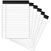 Nichela Legal Pads 4x6 with 18-Line College Ruled Small Legal Pads 6 Packs of Mini Legal Note Pads Non-Penetrating Paper, Perforated Writing Pad for School, Office, Business