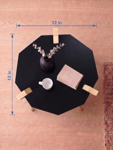 Image of Modern Octagon Side Table, Home Decor for Living Room, Bed Side Tables for Bed Room, stools for Home, Furniture for Home, 2-Tier Beige Shelves