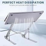 Portable Laptop Stand, Ergonomic Aluminum Laptop Mount Stand, Detachable Laptop Riser Notebook Holder Stand Compatible with MacBook, Dell, Lenovo More 10-15.6" Laptops-Silver