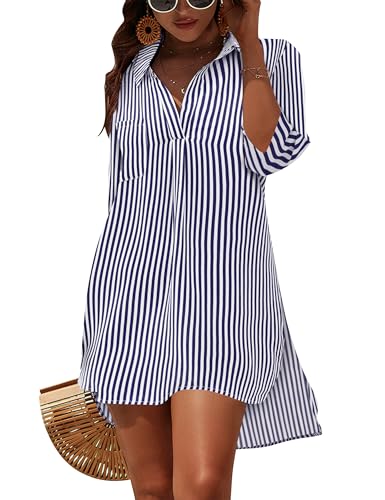 Image of Blooming Jelly Womens Swimsuit Coverups White Chiffon Bathing Suit Cover Up Bikini Swimwear Beach Dress Outfits
