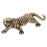 MUCKLILY Estatua De Tigre De Latón Animales De Bronce Pequeña Figura De Tigre Estatuas De Animales Estatua De Bronce Latón Dorado