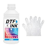 Creatorally Encre DTF, Encre de Transfert pour Imprimantes à Jet d'encre Film Textile Pet Compatible avec i3200, DX5/DX7, 5113, i4720, XP600 (Cyan, 1000 ML)