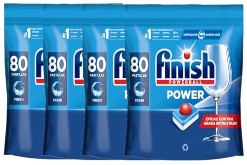 Finish Powerball Power All in 1 Pastillas para el lavavajillas Regular 320 Pastillas (4 x 80 Pastillas)