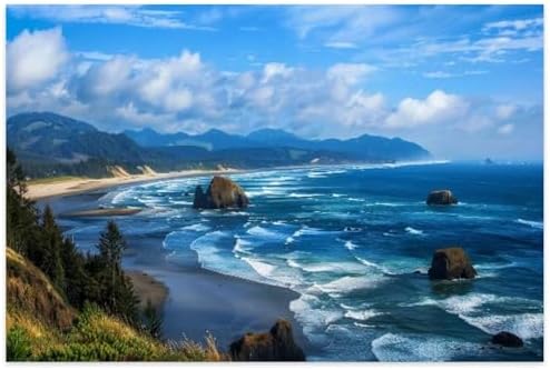 Adult Challenge Jigsaw Puzzle 1000 Pieces Oregon Coast Puzzle Game for Family Wooden Puzzle Toy Educational Games Puzzles for Home Decor