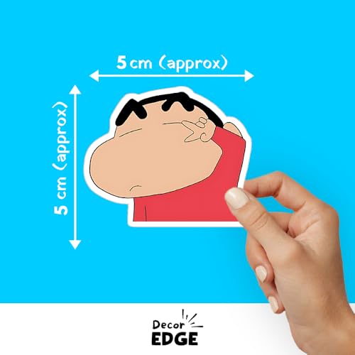 Image of Pack of 30, Shinchan Themed Laptop Sticker, Self Adhesive Vinyl Sticker Pack, Scratch Resistant - Multicolored Stickers for Journal, Laptop, Guitar, Mobile - Waterproof Residue Free