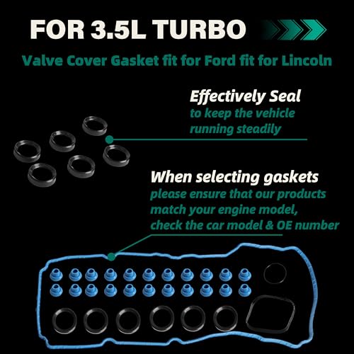 Image of Valve Cover Gasket Set VS50879R for Ford f-150 for Ford Expedition for Transit 150 250 350 for Lincoln Navigator 2013-2020 3.5L V6, 38PCS