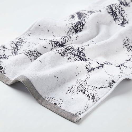Superior Cotton Jaquard Absobent Marble Bath Towel Set, 6 Piece, Grey by SUPERIOR - Used condition - Image 9