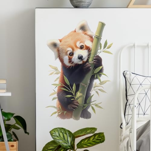 Vinilo Decorativo Pared Panda Rojo Removible Impermeable miniatura 1