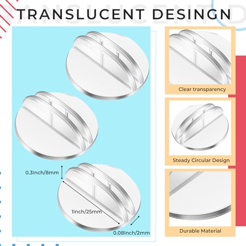 Image of 50 Pcs Clear Mini Card Stands Plastic Place Card Holders Paper Miniature Bases Paper Board Clips for Game Table Numbers Business Price Tags Menus Labels Party, 1 Inch in Diameter