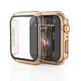 XMUXI Uhrengehäuse Kompatibel mit Apple Uhrengehäuse mit Glas-Displayschutzfolie Rundum Schutzhülle für PC-Gehäuse für Iwatch SE/6/5/4/3 DE81018 (40mm,#2)