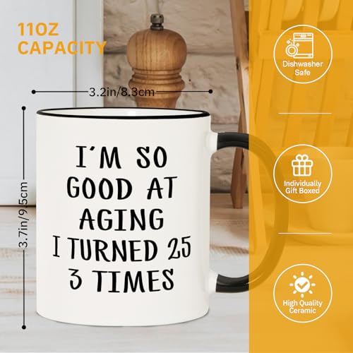 Aurahouse mug para regalo 75 años miniatura 6