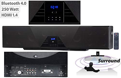 auvisio Soundsystem: 6-Kanal-3D-Soundbar, 5.1-Surround-Sound, Bluetooth 5, HDMI, 310 Watt (Soundanlage, 5 1 Lautsprecher, HiFi Verstärker) – Bild 4