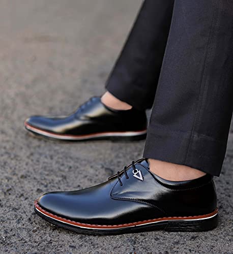 Image of Zixer Synthetic Leather Mens Formal Shoes || Office Formal Shoes Men Stylish|| Formal Shoes for Men Patent Leather Lace Up Party Formal Shoe