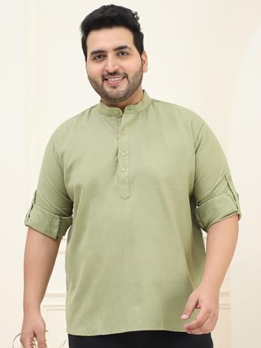 Image of SOJANYA Plus(Since 1958), Men's Cotton Short Kurta