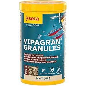 sera Vipagran Granules 1.000 ml (370 g) | Hauptfutter aus Softgranulat 4% Insektenmehl | Gesundes Wachstum & kräftige Entwicklung | Auch für Fische mit kleinem Maul | Ohne Farb- & Konservierungsstoffe