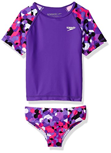 Image of Speedo Girl's Uv Swim Shirt Short Sleeve Rashguard Set
