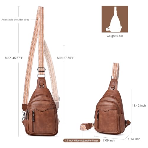 Image of cakang Womens Sling Bag Crossbody Bags for Women Vegan Leather Sling Backpack Daypack Fanny Pack Crossbody Purse Travel
