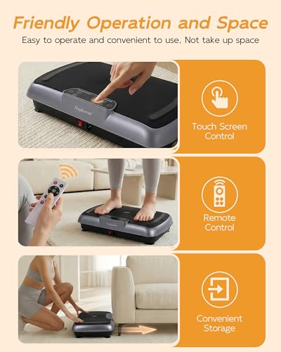 Image of Vibration Plate Exercise Machine, Vibrating Plate for Lymphatic Drainage Weight Loss, Full Body Shake Plate with Resistance Bands, Bluetooth, Vibration Board for Wellness Home Gyms Workout Gifts