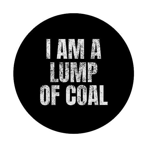 I Am A Lump of Coal Costume Adult Youth Easy Simple Costume PopSockets Swappable PopGrip, Black - Image 3