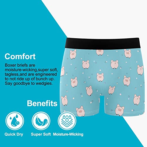 ZZXXB Cute Piggy Pig Mens Boxer Briefs 3 Pack Underwear Breathable Stretch Boxer Trunk S-XXL4