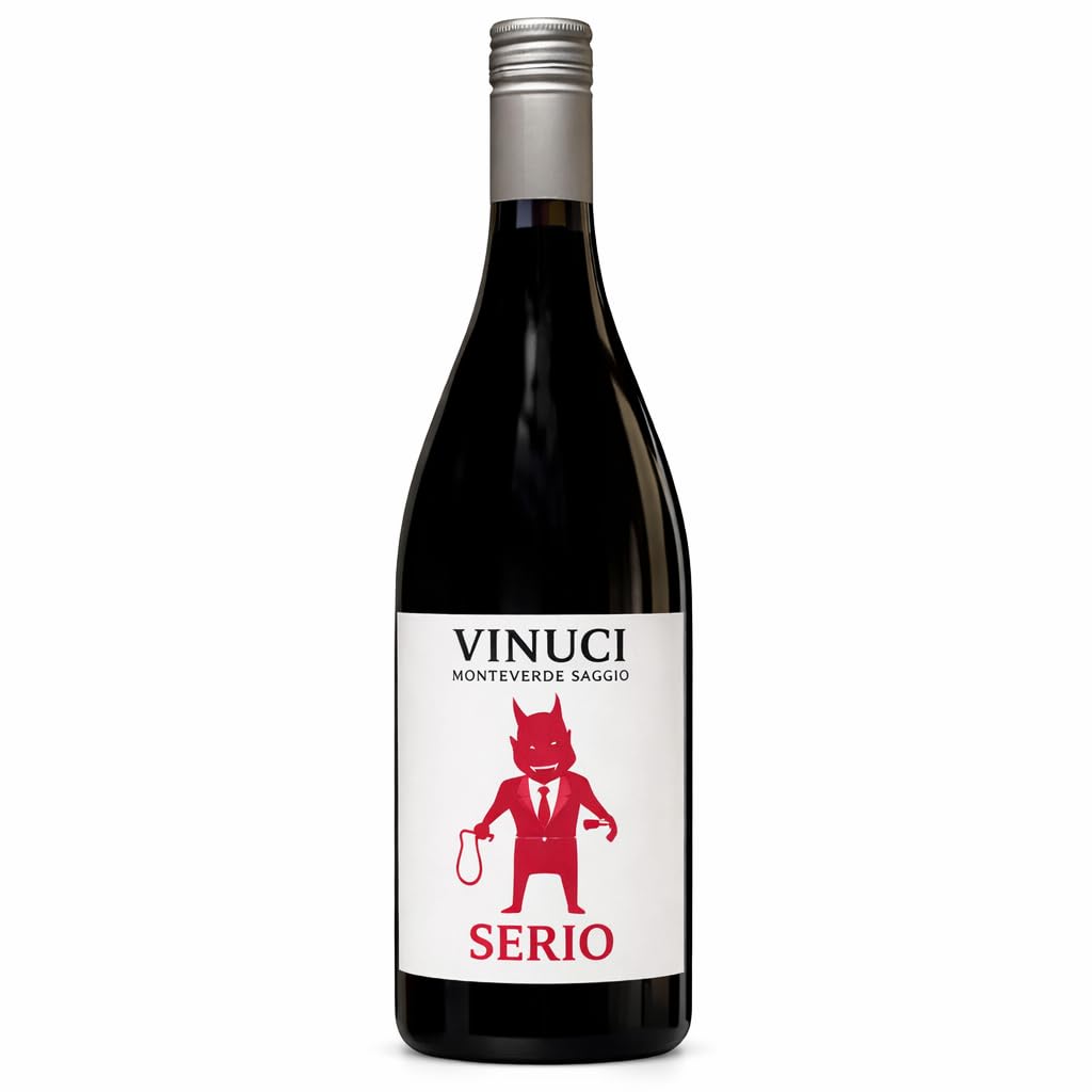 Vinuci Serio 0.0% Pinot Noir Dealcolizzato – Vino Rosso Analcolico Vegano Elegante, Edizione Speciale Monteverde Saggio 0,75L