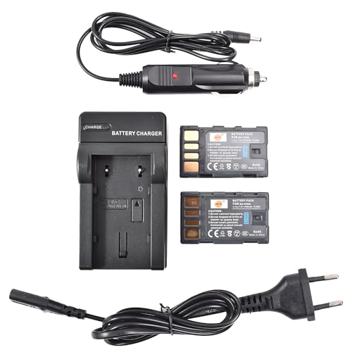 DSTE 2PCS BN-VF808 Batterie et Chargeur Compatible avec JVC BN-VF808U GZ-MG130 GZ-MG131 GZ-MG132 GZ-MG133 GZ-MG134 GZ-MG135 GZ-MG148 GZ-MG150
