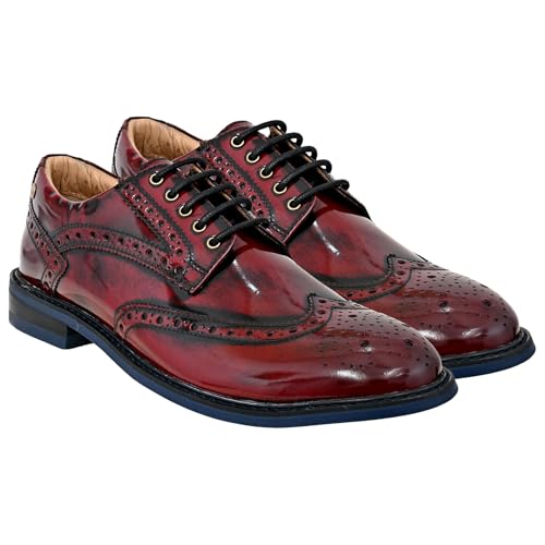 Image of Hx London Brush-Off Leather Men Brogues Formal Derby Shoes